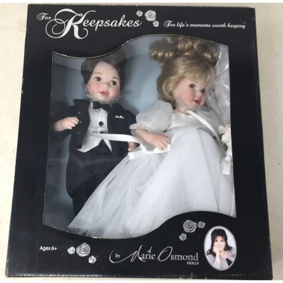 Rare Keepsakes Bride & Groom Porcelain Dolls by Marie Osmond Dolls - Picture 1 of 14